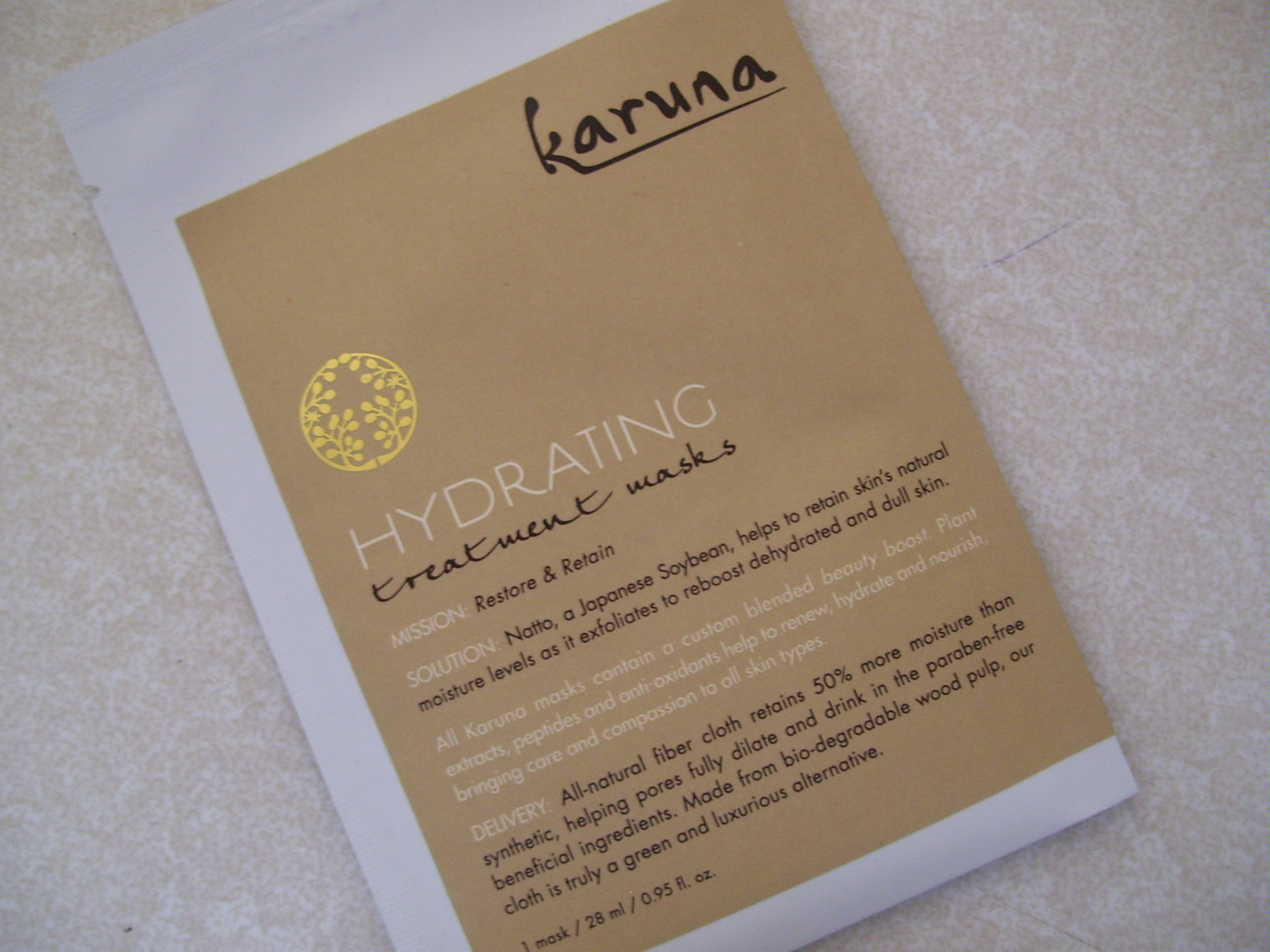 Review:  Karuna Hydrating Treatment Mask