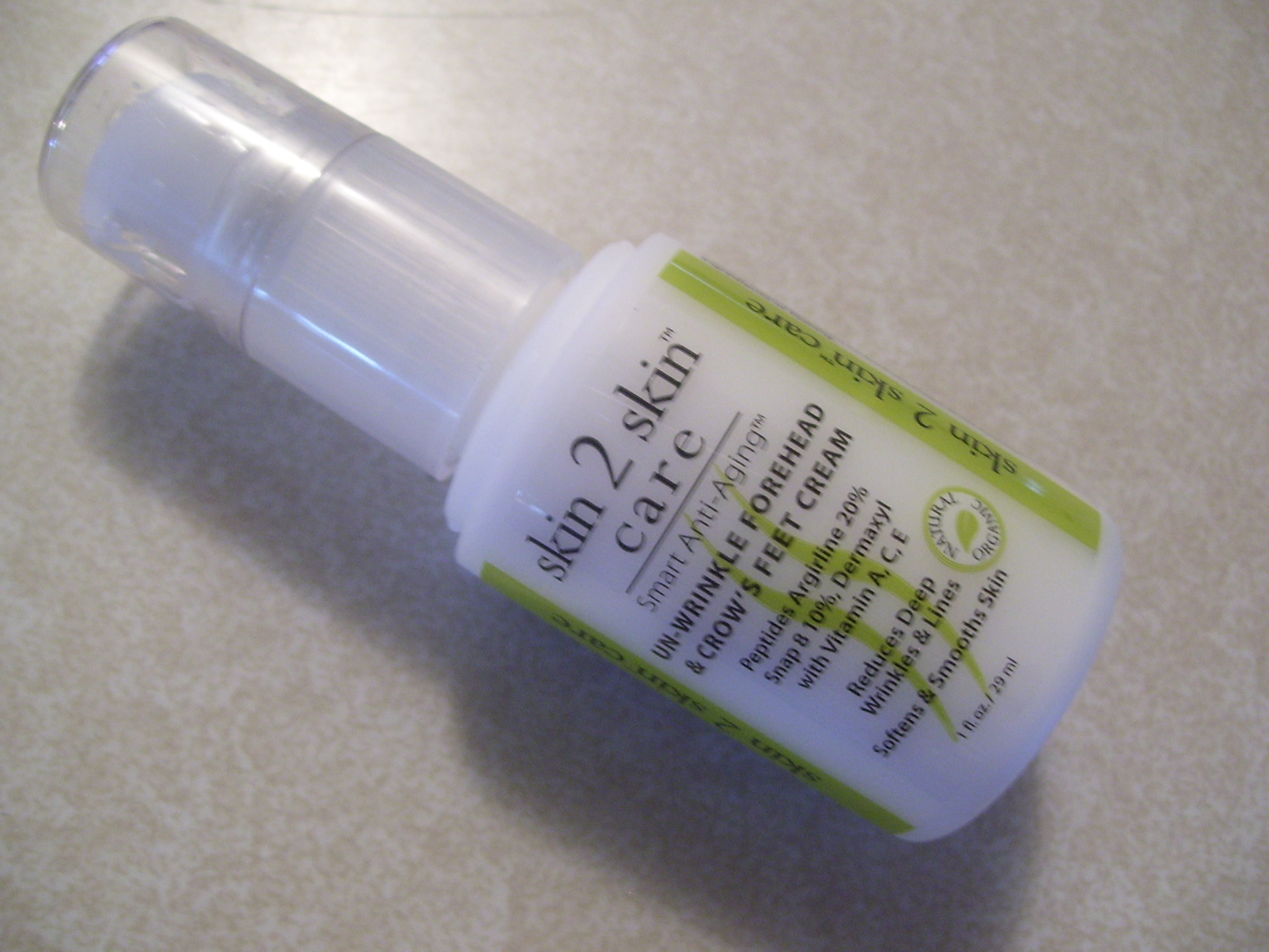 Review:  Skin 2 Skin Care Un-Wrinkle Forehead & Crow’s Feet Cream